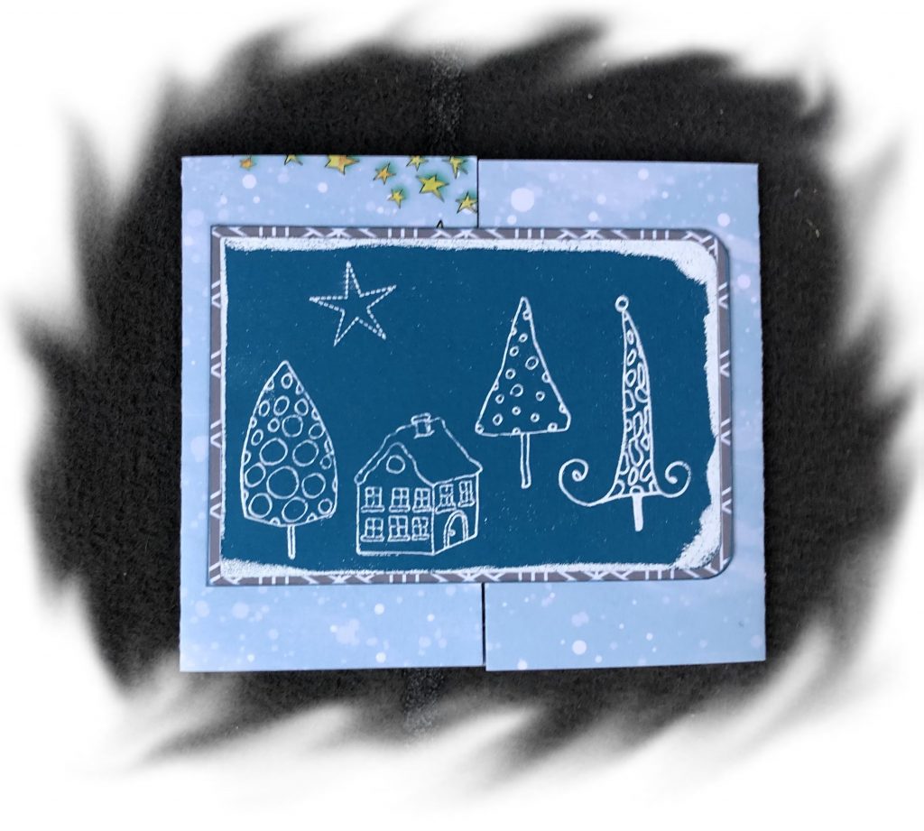 Carte magique scrap-plaisir tampon embossage Noël hiver